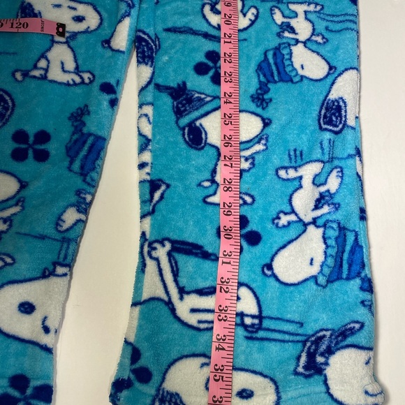 Women’s Peanuts Snoopy Soft Teal Blue Pajama Pants Joggers Winter Fun XLarge - Picture 7 of 9